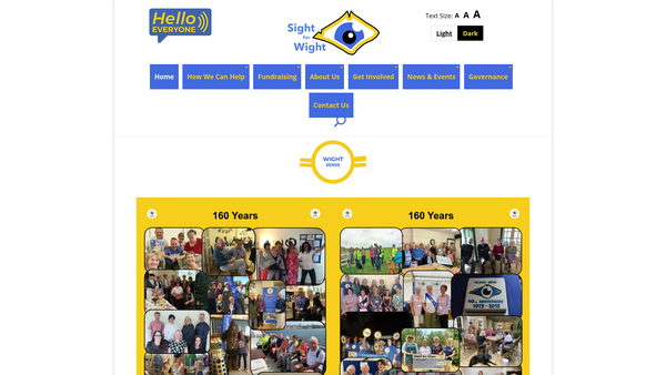 Screenshot of the Isle Of Wight Society For The Blind website