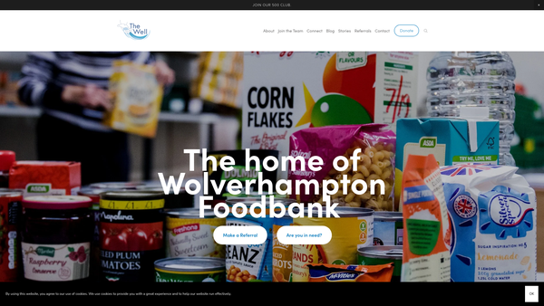 Screenshot of the Wolverhampton Foodbank Ltd website