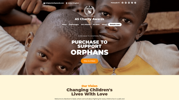 Screenshot of the Abraham's Seed website