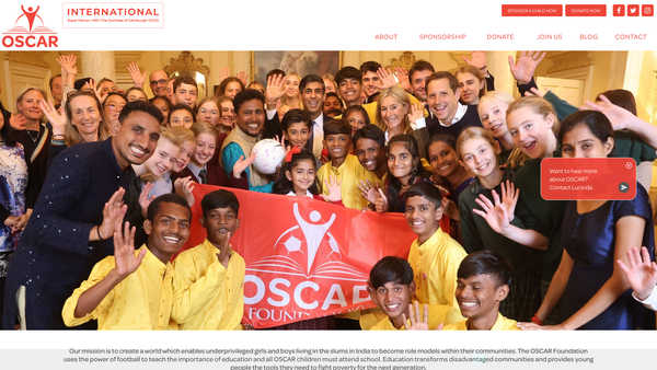 Screenshot of the Oscar India website