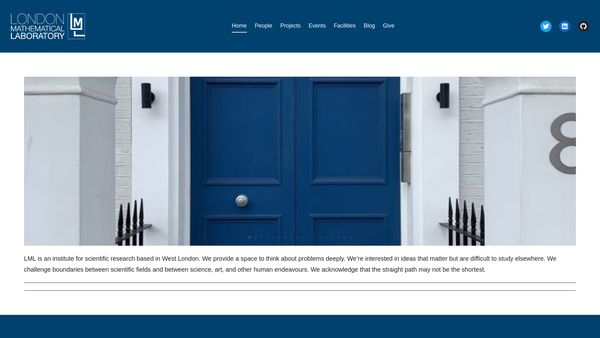 Screenshot of the London Mathematical Laboratory website