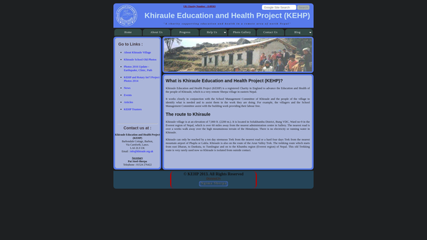 Screenshot of the Khiraule Education And Health Project website