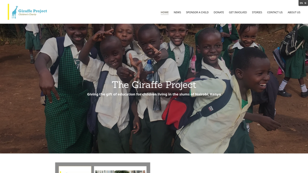 Screenshot of the The Giraffe Project website