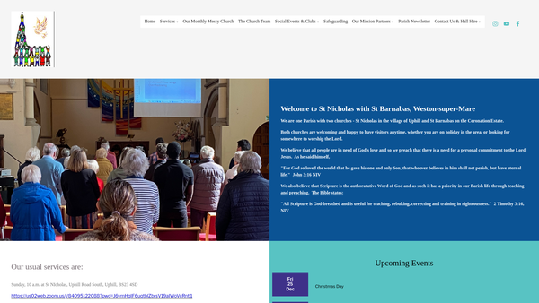 Screenshot of the The Parochial Church Council Of The Ecclesiastical Parish Of St Nicholas With St Barnabas, Weston-Super-Mare website