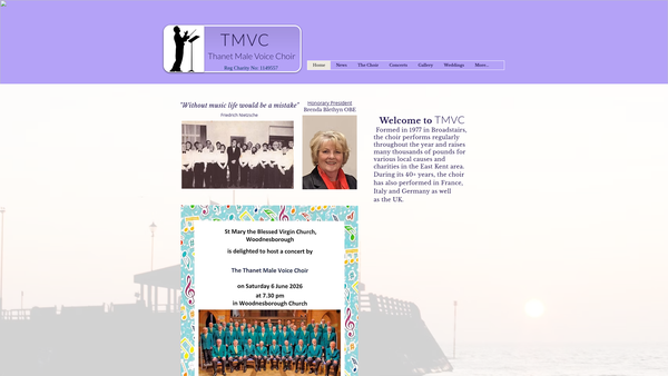 Screenshot of the Thanet Male Voice Choir website