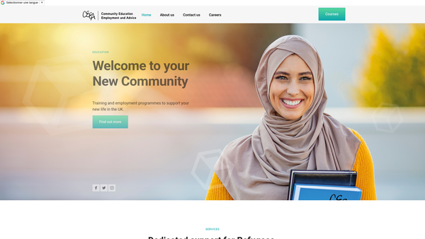 Screenshot of the Community Education Employment And Advice Ltd website