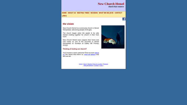 Screenshot of the New Church Hemel website