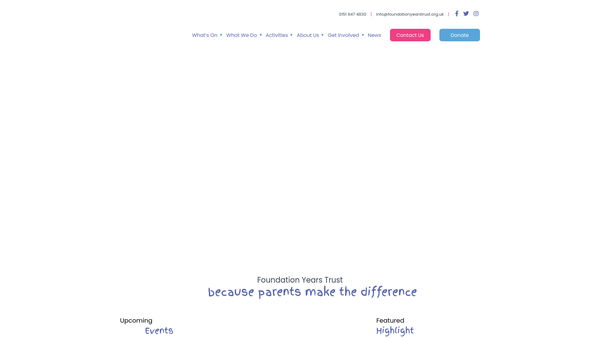 Screenshot of the The Foundation Years Trust website