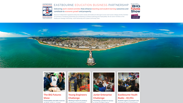 Screenshot of the Eastbourne Education Business Partnership (CIO) website
