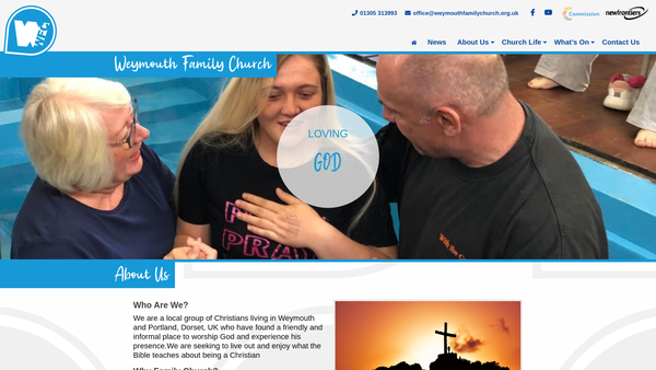 Screenshot of the Weymouth Family Church website