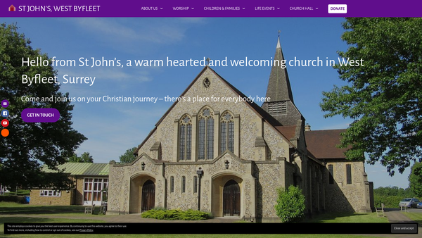 Screenshot of the The Parochial Church Council Of The Ecclesiastical Parish Of St. John The Baptist West Byfleet website