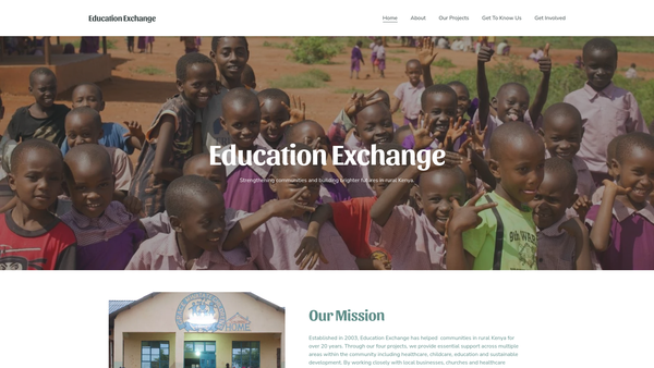 Screenshot of the Education Exchange website