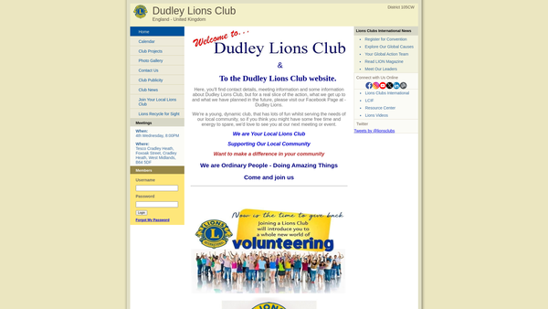Screenshot of the Dudley Lions Club Charitable Trust Fund website