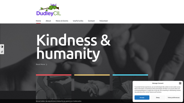 Screenshot of the Dudley Centre For Inclusive Living website