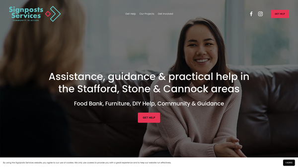 Screenshot of the Signposts (Stafford) Limited website