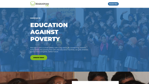 Screenshot of the Marudyan UK website