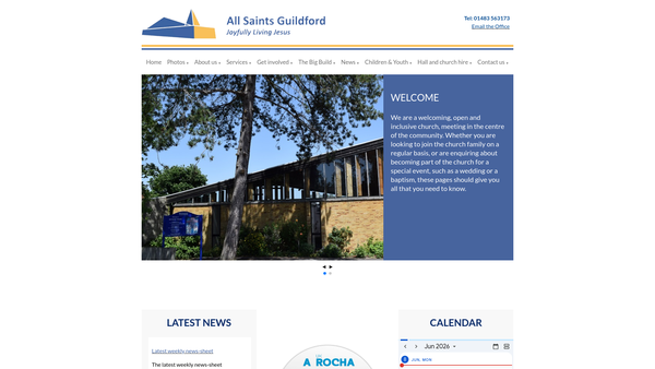 Screenshot of the The Parochial Church Council Of The Ecclesiastical Parish Of All Saints Guildford website
