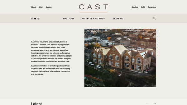 Screenshot of the The Cornubian Arts And Science Trust website
