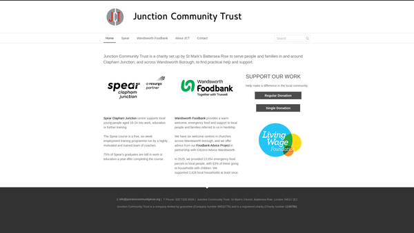 Screenshot of the Junction Community Trust website