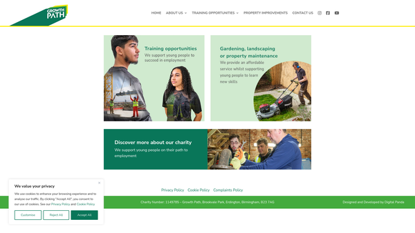Screenshot of the Growth Path Services website