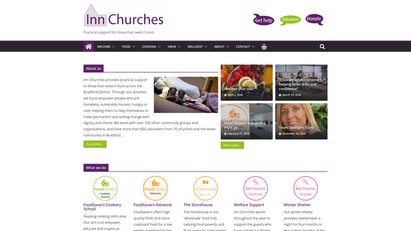 Screenshot of the Inn Churches website