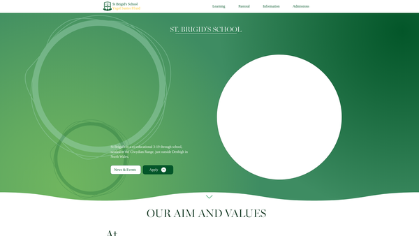 Screenshot of the St Brigid's School Association website