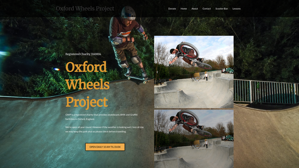 Screenshot of the Oxford Wheels Project website