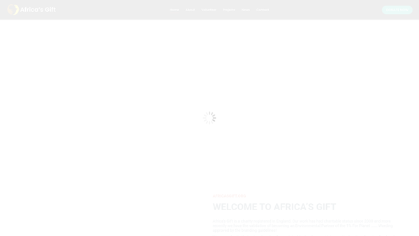 Screenshot of the Africa's Gift Limited website