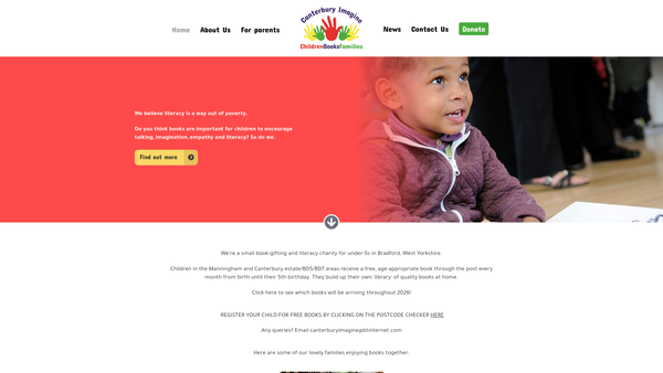 Screenshot of the Canterbury Imagine website