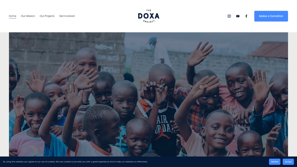 Screenshot of the The Doxa Project Limited website