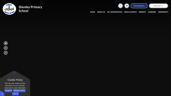 Screenshot of the Shenley Primary School PTA website