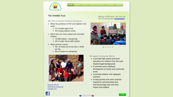 Screenshot of the The Shamba Trust website