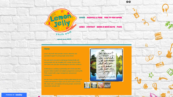 Screenshot of the Lemon Jelly Youth Work website