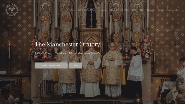 Screenshot of the The Oratory Of St Philip Neri At Manchester website
