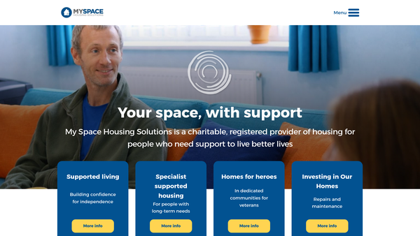 Screenshot of the My Space Housing Solutions website