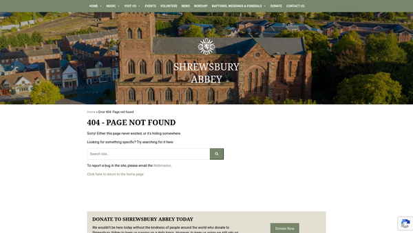 Screenshot of the The Parochial Church Council Of The Ecclesiastical Parish Of The Holy Cross With St Peter's Shrewsbury website