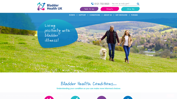Screenshot of the Bladder Health UK website