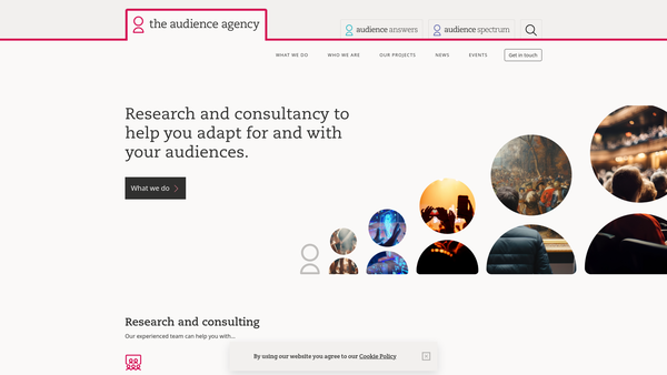 Screenshot of the The Audience Agency website