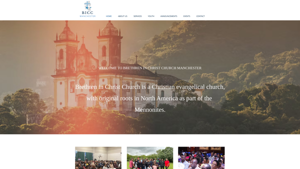 Screenshot of the Brethren In Christ Church-Manchester website