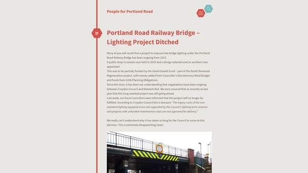 Screenshot of the People For Portland Road website
