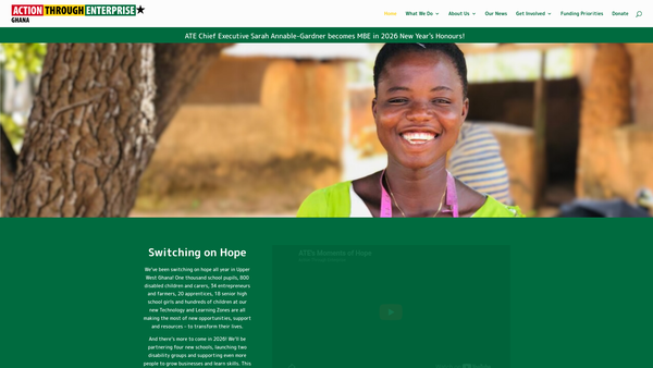 Screenshot of the Action Through Enterprise website