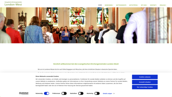 Screenshot of the The Congregation At German Christ Church London website