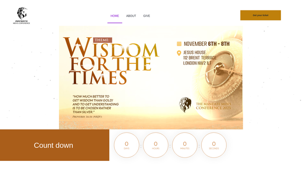 Screenshot of the Mandate Men's Ministries website