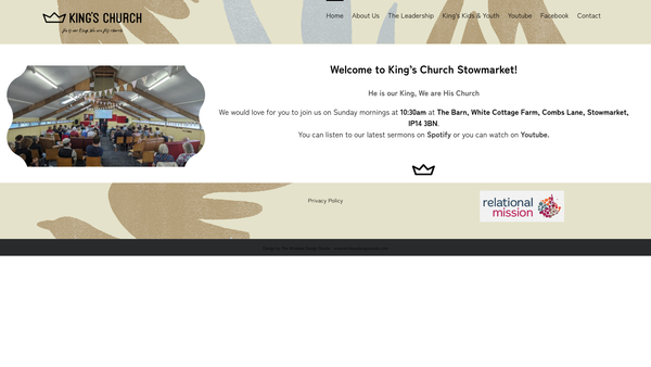 Screenshot of the The King's Church, Stowmarket website