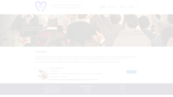 Screenshot of the Maswell Park Church website