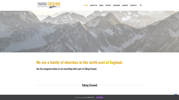 Screenshot of the Taking Ground website