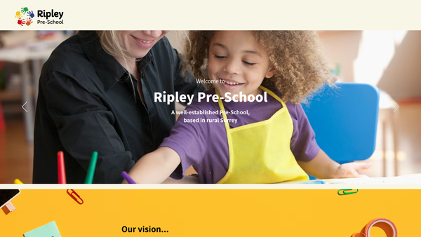 Screenshot of the Ripley Pre-School website