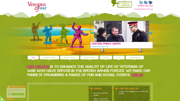 Screenshot of the Veterans Of War website