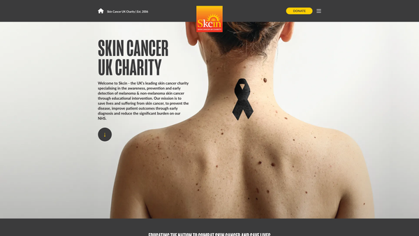 Screenshot of the The Karen Clifford Skin Cancer Charity website