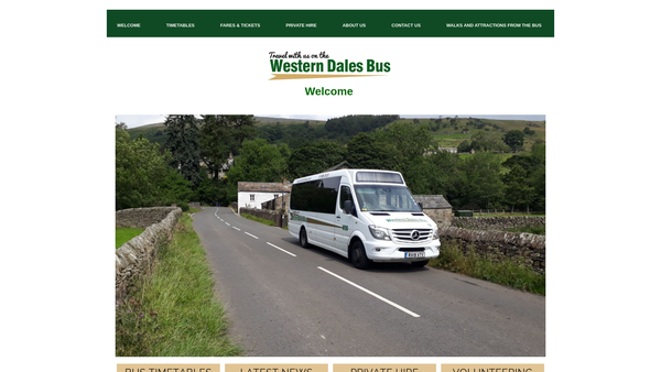 Screenshot of the The Western Dales Community Bus Service Limited website